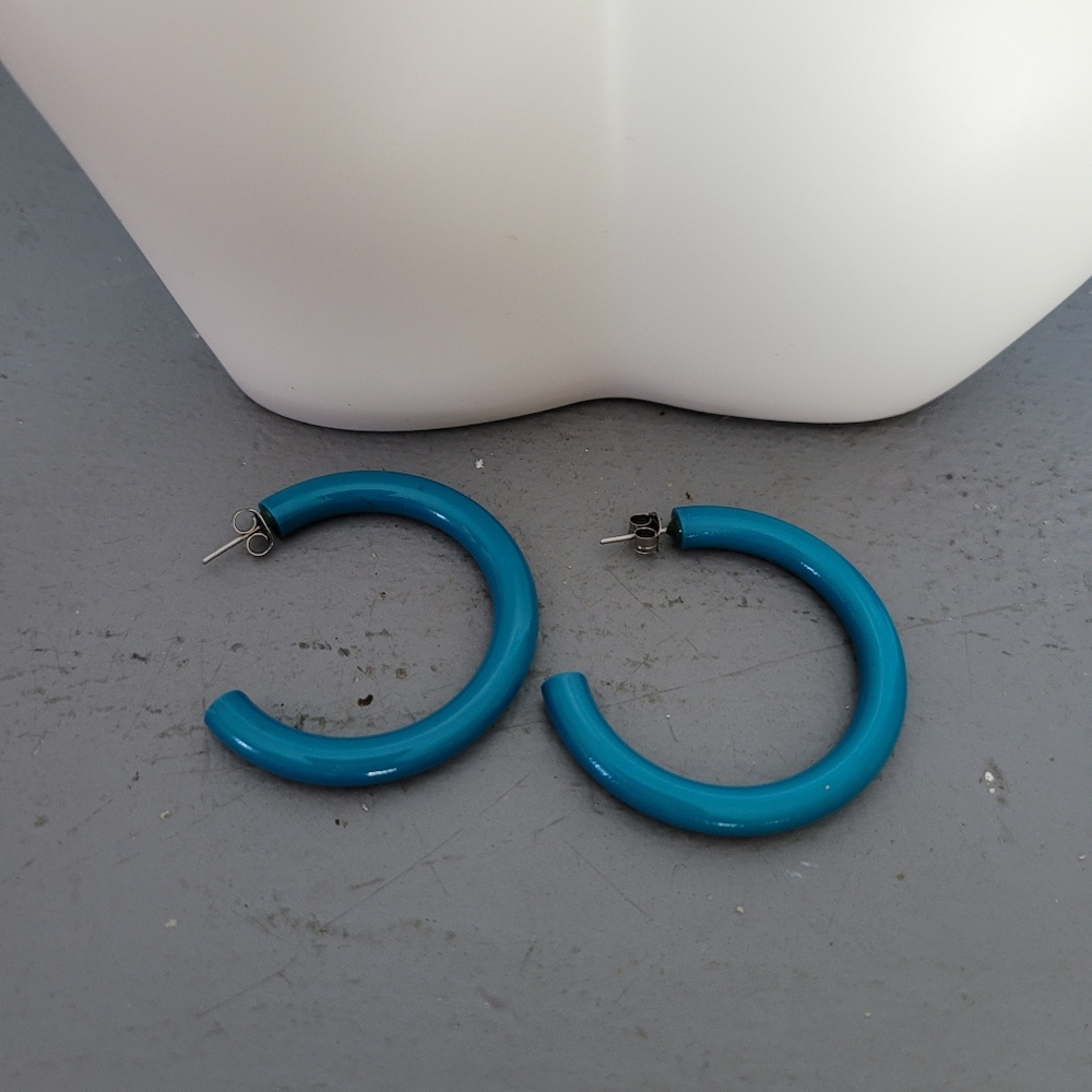 Vintage Teal Hoop earings